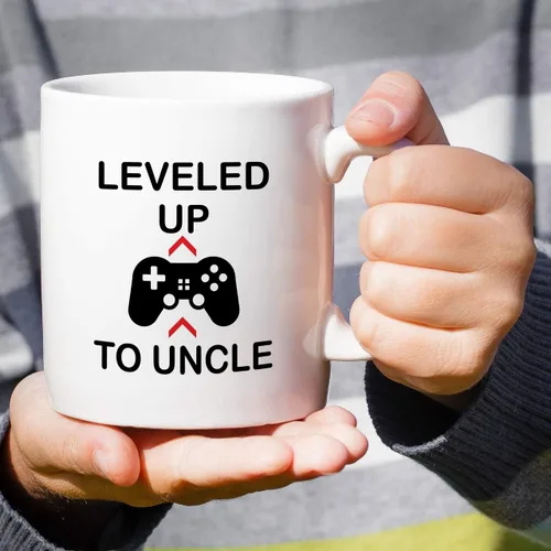 Vista 4 de Retreez Taza divertida – Leveled Up To Uncle Gamer - Tazas de café de cerámica de 11 onzas – Divertido, sarcasmo, sarcástico, inspirador, noticias