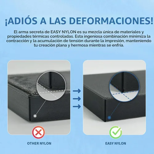 Vista 3 de OVERTURE - Filamento de Nylon 1.75mm para impresora 3D, carrete de poliamida (PA) de 1 kg (2.2 libras), precisión dimensional +/- 0.02 mm, Negro