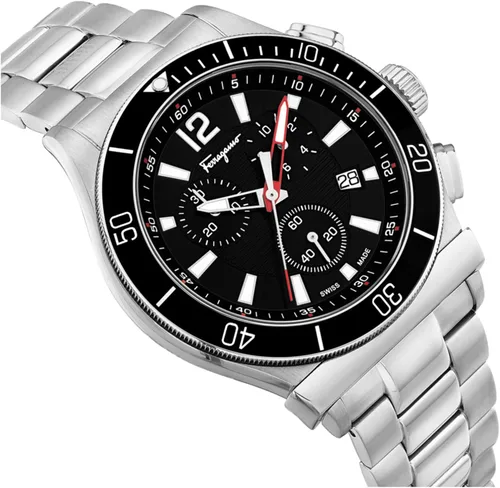 Vista 3 de Salvatore Ferragamo Reloj deportivo Ferragamo1898 para hombre negro de 1.732in SFYL00620, Plateado, Ferragamo1898