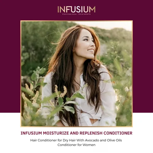 Vista 6 de Infusium Acondicionador Nutritivo Reparador y Reabastecedor - Acondicionador para el Cabello con Queratina, Aceite de Argán y Ceramidas - Adecuado