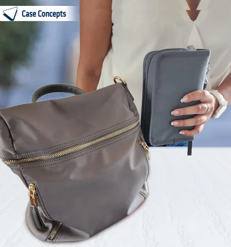 Vista 5 de Estuche de suministros para diabetes - Estuche de almacenamiento portátil y organizador medidor de glucosa, insulina y accesorios - Compacto, Gris