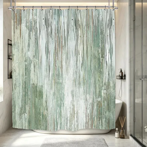 Vista 11 de Abstract Black Gray Geometric Bathroom Shower Curtain 60W by 71H Inch Modern Contemporary Neutral Minimalist Simple Triangle Polyester Fabric 12
