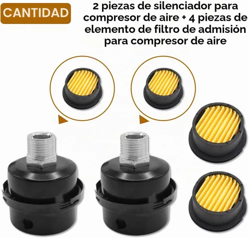 Vista 5 de Paquete de 2 silenciadores silenciadores de filtro de admisión