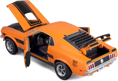 Vista 3 de Maisto 1:18 Edición Especial 1970 Ford Mustang Mach 1, Naranja, Escala 1:18
