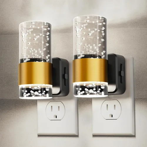 Vista 44 de L LOHAS LED Las luces nocturnas se enchufan a la pared, luz nocturna con Anillo de oro-3CCT