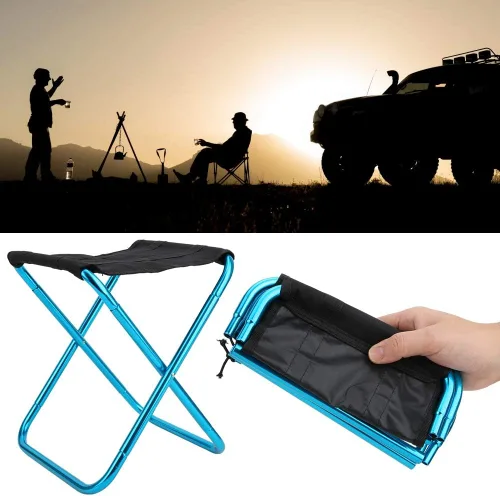 Vista 7 de Taburete plegable, fácil de transportar silla plegable portátil plegable para barbacoa