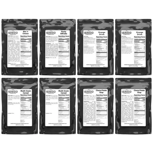 Vista 2 de Heaven’s Harvest Kit de Alimentos Familiares de 25 Años — Suministro de Alimentos de Emergencia. Kit de Alimentos de Supervivencia Liofilizados +