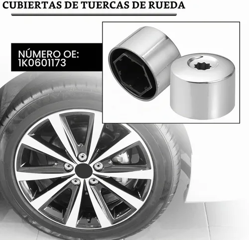 Vista 2 de X AUTOHAUX 20pcs 0.669 in Rueda Bloqueo Lug Tornillo Tuerca Tapas Para VW