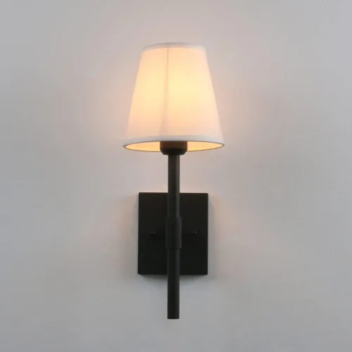Vista 7 de Pathson Juego de 2 apliques de pared de baño cableados con pantalla de tela blanca, iluminación de pared de tela para sala de estar, dormitorio