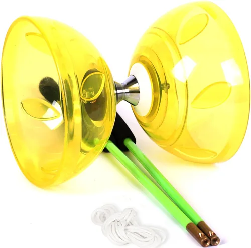 Vista 8 de BodyRhythm - Juego de cinco rodamientos de yoyo chino con varillas de fibra de vidrio, cuerdas ajustables para todas las edades, lo mejor para Azul
