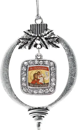 Vista 19 de Inspired Silver - Bon Voyage Cruise Ship Charm Ornamento – Adornos navideños cuadrados de plata con joyas de circonita cúbica