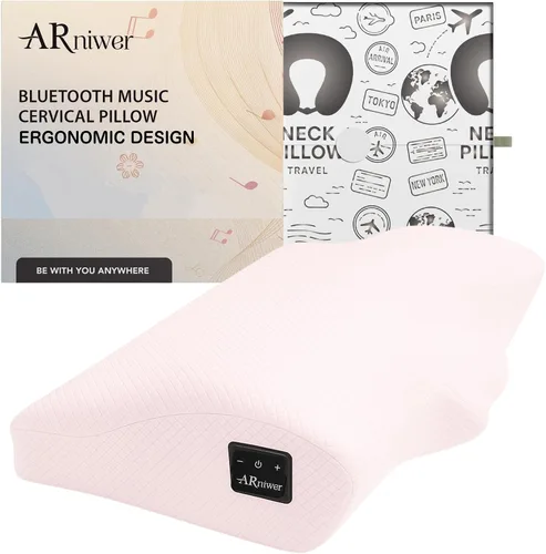 Vista 11 de Almohada cervical de espuma viscoelástica con forma de mariposa para soporte de cuello, almohada ortopédica cervical con contorno de cuello, diseño