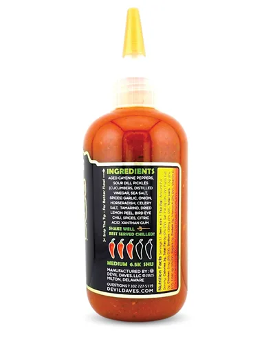 Vista 5 de Salsa picante de eneldo Devil Daves Pickle Crack - Calor medio, 8.6 onzas