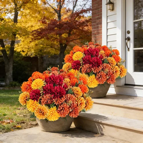 Vista 14 de 8 flores artificiales para exteriores, resistentes a los rayos UV, para macetas de crisantemos realistas, margaritas que no se decoloran