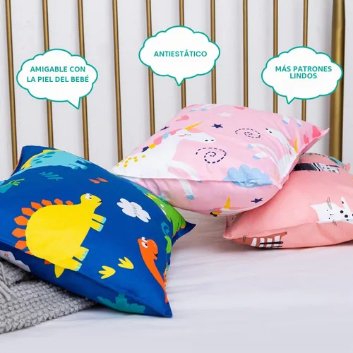 Vista 6 de Cottonblue - Almohada infantil con funda de almohada de algodón orgánico, 14 x 19 pulgadas
