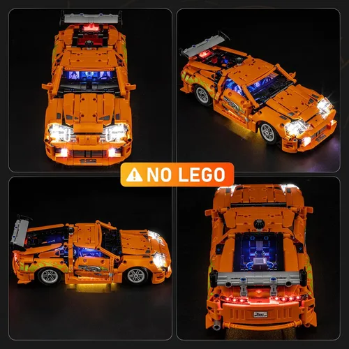 Vista 3 de LIGHTAILING Luz para Lego-42204 Fast and Furious Toyota-Supra-MK4 - Kit de iluminación LED compatible con el modelo de bloques de construcción Lego