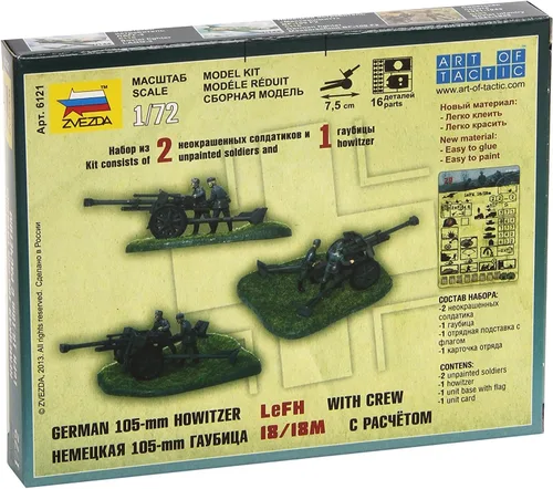 Vista 2 de Zvezda 1/72 obús alemán LFH-18 con tripulación