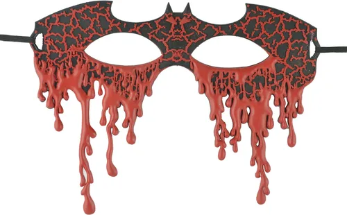 Vista 2 de KIHOARL 2 máscaras de murciélago de Halloween que gotean sangre media cara mascarada, máscara de ojos, festival, cosplay, fiesta, disfraz, accesorio