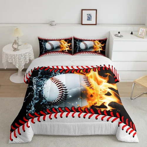 Vista 25 de Juego de ropa de cama de baloncesto para niños y adolescentes, juego de edredón deportivo para niños, tamaño matrimonial, suave, ligero, decoración