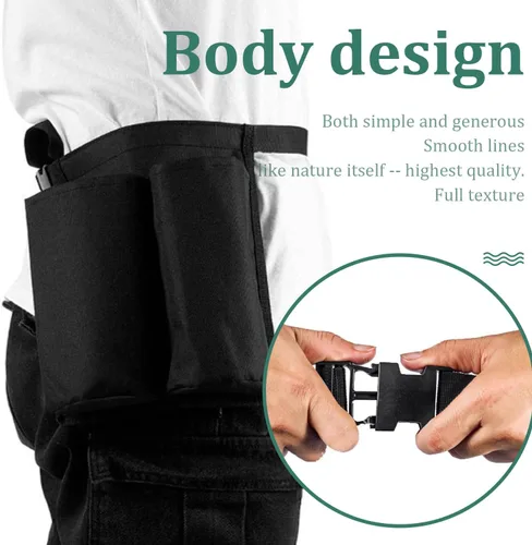 Vista 3 de Pacify Funda de masaje con 2 bolsillos, bolsa de botella de aceite ajustable para loción de masaje para terapeuta