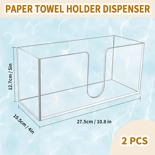 Vista 2 de 1 paquete de soporte de toalla de papel acrílico, dispensador de servilletas de encimera para pliegue C Toallas de papel multiplegables y triples