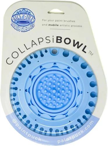 Vista 2 de Paint Puck CollapsiBowl - Limpiador de pinceles de pintura, taza de enjuague (azul) - Taza de agua plegable para pintura y limpiador de pinceles