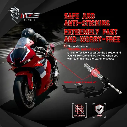 Vista 6 de MZS Protecciones de Maneta para Motocicleta, Protector de Manillar de Aluminio Universal de 7/8 Pulgadas Hueco Extensible, Manos de Freno