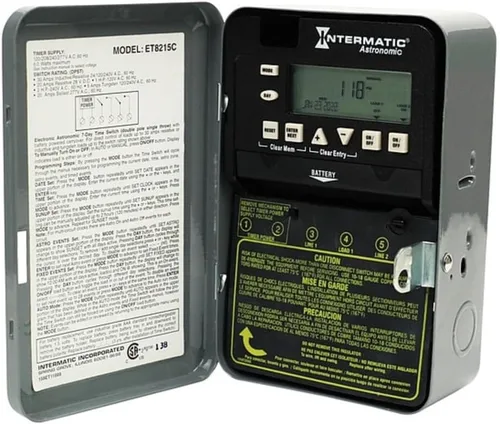Vista 5 de Intermatic ET8015C 7-Day 30-amp SPST Electronic Astronomic Tiempo Switch, 120 – 277 vac, NEMA 1, ET8015C
