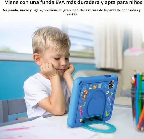 Vista 3 de PRITOM Tabletas TAB7 PRO para niños de 7 pulgadas, 64 GB, 3 GB de RAM actualizadas, tableta para niños pequeños Android 14 con WiFi, cámara dual Azul