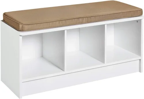 Vista 14 de ClosetMaid 1633 Cubeicals - Banco de almacenamiento de 3 cubos, color cereza oscura con cojín gris