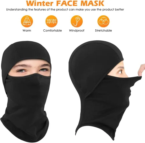 Vista 7 de Kids Balaclava Ski Mask Cold Weather Windproof Tactical Face Mask Winter for Skiing Snowboarding Cycling