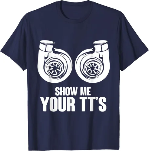 Vista 47 de Funny Show Me Your TT's Twin Turbo Car Racing Camiseta, Negro, S