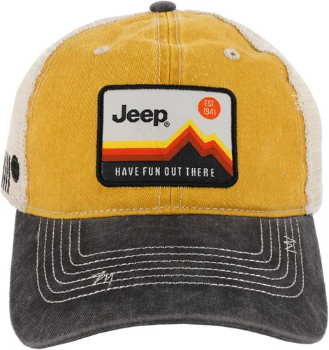 Vista 6 de Jeep Have Fun Out There Patch Garment Washed Trucker Hat Unstructured