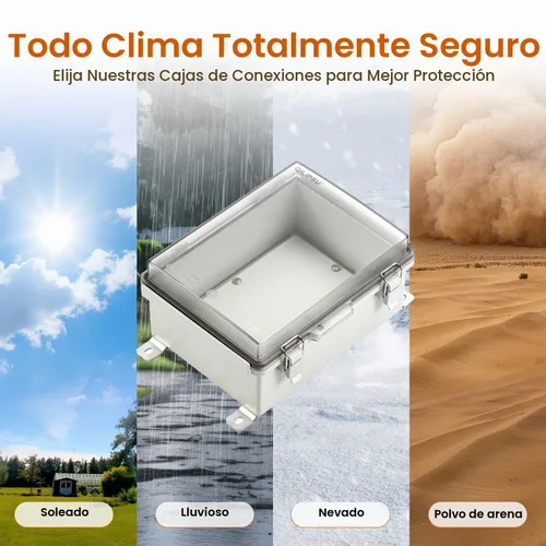 Vista 7 de QILIPSU UL94-V0 Caja eléctrica al aire libre 8.3"x6.3"x3.9" Caja de conexiones impermeable resistente a la intemperie PC/ABS aleación de plástico