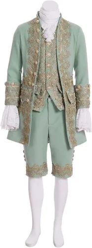Vista 2 de Disfraz victoriano para hombre, disfraz rococó, chaqueta, chaleco de príncipe cosplay de Halloween