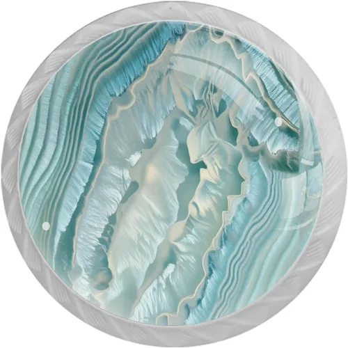 Vista 29 de NEWzone 4 Pack Dresser Drawer Cabinet Knobs Agate Marble Round Shape Crystal Glass Knobs Pulls Handles for Kitchen Wardrobe Cupboard Door Hardware