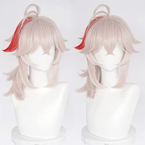 Vista 2 de Alacos Anime Múltiples Roles Pelucas de Cosplay Resistente al Calor Peluca de Fiesta de Halloween + Gorra Gratis (Kazuha)