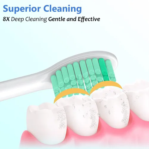 Vista 3 de Cabezales de cepillo de dientes para Philips Sonicare Serie E, color blanco, paquete de 6