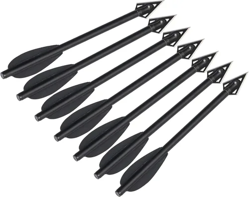 Vista 2 de Mini pernos de ballesta de aluminio, flechas de ballesta de 6.3 pulgadas, puntas afiladas de cabeza ancha, flechas de caza para 50-80 libras, mini