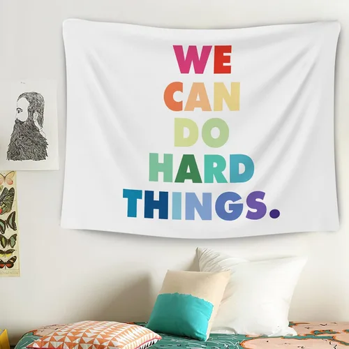 Vista 3 de OGILRE Tapiz para aula, con citas motivacionales inspiradoras, con citas inspiradoras, con citas inspiradoras, arte de pared para el hogar