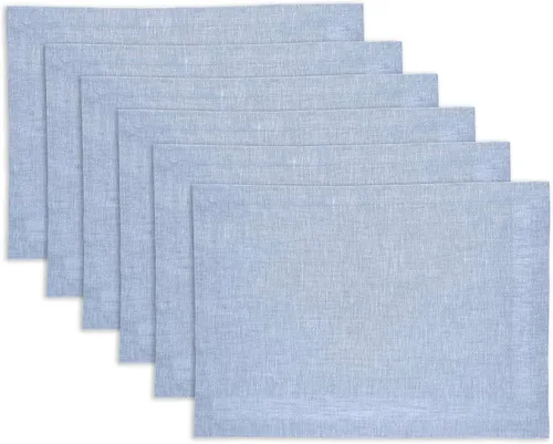 Vista 68 de Solino Home Athena - Juego de 4 manteles individuales cuadrados de lino natural claro de 14 x 14 pulgadas, manteles individuales 100 % lino puro