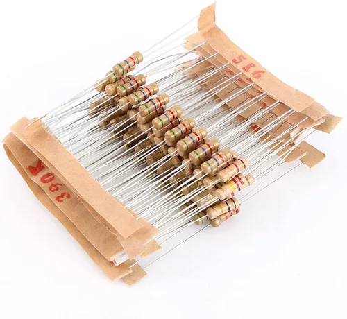Vista 7 de Kit de resistencias de valores de 1000 piezas, surtido de resistencias electrónicas del 5% de resistencia de 1 ohm-10M ohmios 1/2 W, kit