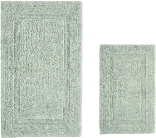 Vista 269 de Better Trends - Juego de 2 alfombras de baño 100% algodón, extra suaves, con borlas, de 17" x 24", alfombra de baño superabsorbente y reversible