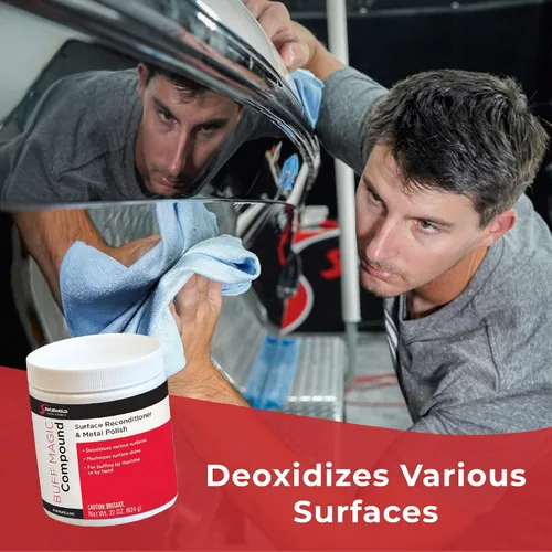 Vista 4 de Shurhold Buff Magic Compound - Ultimate Restoration for Oxidation & Rust Buffing & Polishing Pads for Metal & Gelcoat