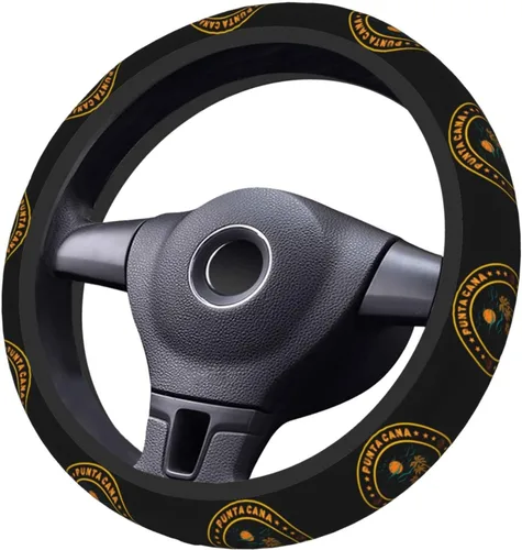 Vista 5 de Punta Cana - Funda para volante de República Dominicana para hombres y mujeres, antideslizante, elástica, gruesa, ajuste universal, 15 pulgadas