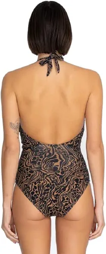Vista 2 de Johnny Was CSW7122-D - Traje de baño bordado halter de una pieza (multicolor, S), Multi