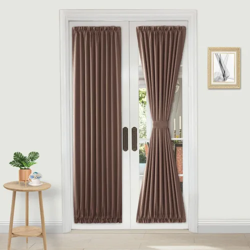 Vista 36 de DWCN Cortinas para Puertas Francesas – Cortinas opacas térmicas con bolsillo para barra para puertas con ventana de cristal, puertas de cocina
