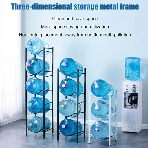 Vista 3 de Soporte para jarra de agua de 5 galones, estante de almacenamiento para botellas de agua, estante de soporte para contenedor de agua, organizador