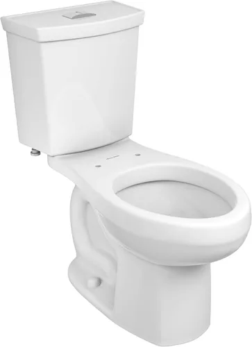 Vista 12 de American Standard 606AA002.020 H2Option - Inodoro de dos piezas con asiento de inodoro de cierre suave alargado y anillo de cera, parte delantera