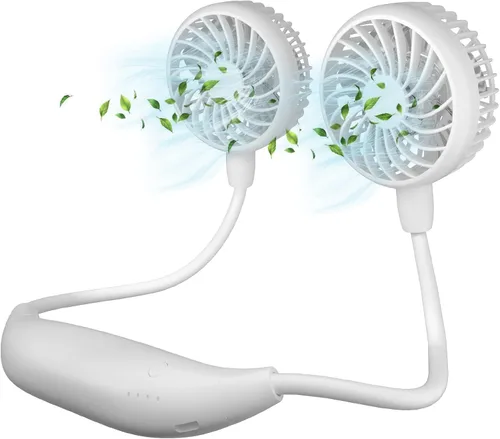Vista 10 de HandFan Ventilador de cuello de 10000 mAh, rotación de 360°, ventiladores portátiles manos libres para tu cuello, 48 horas de duración, recargable
